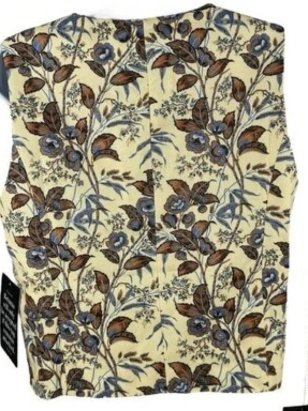 Tuckernuck Montrose Chintz Martine Vest XL NWT Brown Floral Button Front Lined